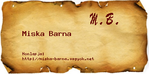 Miska Barna névjegykártya